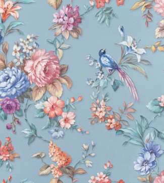 Обои синие с цветами Артекс Вивьен арт. 10686-05 Обои синие с цвет
