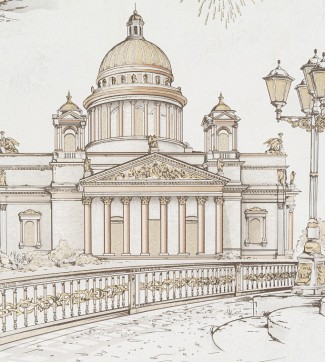 Обои белые город Санкт-Петербург Артекс Санкт-Петербург арт. 10681-01 Обои белые город