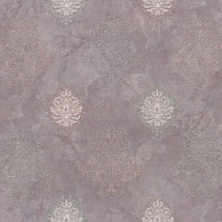Обои Дамаск коричневый Euro Decor виниловые Allegra арт.910612 Обои Дамаск корич