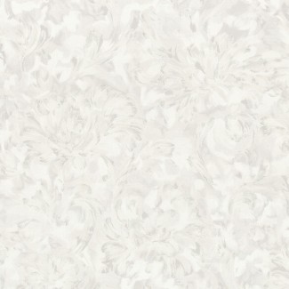 Обои белые с крупными цветами  Charlotte арт. 8031-00 Обои белые с круп