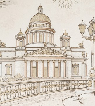 Обои бежевые город Санкт-Петербург Артекс Санкт-Петербург арт. 10681-02 Обои бежевые горо