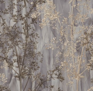 Обои серый с растительным принтом Евро Декор винил Fjord арт. 7113-23 Обои серый винило