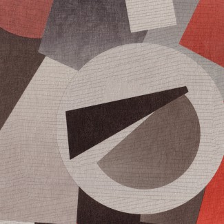 Обои красные с геометрическим принтом Евро Декор винил Forma арт. 6011-07 Обои красные с ге