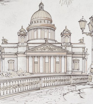 Обои бежевые город Санкт-Петербург Артекс Санкт-Петербург арт. 10681-03 Обои бежевые горо