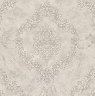 Обои бежевые Дамаск Euro Decor виниловые Molinard арт. 9095-01 Обои бежевые Дама