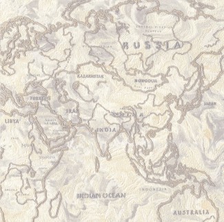 Обои белые с изображением карты виниловые Ornamy Tour арт. 8029-00 Обои виниловые с