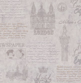 Обои серые London арт. 9099-11 Обои серые London
