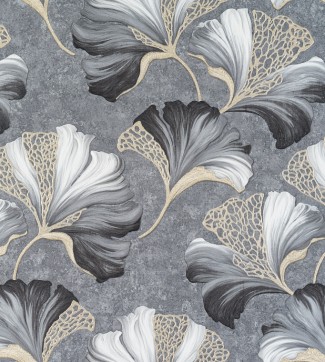 Обои однотонные серые с большими цветами Артекс Полонез арт. 10611-05 Обои однотонные с