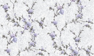 Обои белые с сиреневыми небольшими цветами Антураж винил Dolores арт. 168307-10 Обои белые с сире