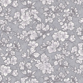 Обои виниловые серые с цветами  Антураж Jasmine арт. 168442-26 Серые обои с цвет