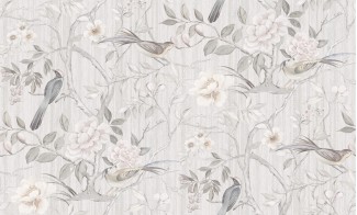 Обои белые с крупными цветами SIRPI винил Парадиз арт. 10349-01 Белые виниловые о
