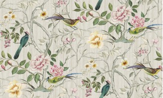 Обои бежевые с крупными цветами SIRPI винил Парадиз арт. 10349-02 Бежевые виниловые