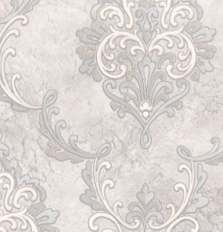 Обои серые с рисунком дамаск Euro Decor виниловые Palazzo арт. 9087-23 Виниловые обои с