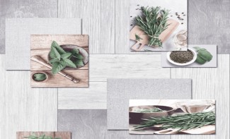 Обои серые с рисунком  Антураж Mint арт. 161044-10 Обои серые с рису