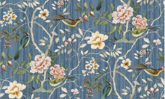 Обои синие с крупными цветами SIRPI винил Парадиз арт. 10349-04 Синие виниловые о