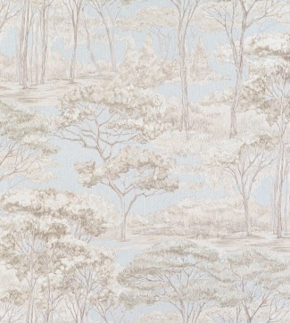 Обои деревья на голубом фоне виниловые Артекс OVK Design Волшебный лес арт. 10604-04 Обои деревья на г