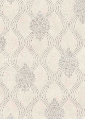 Обои бежевые виниловые дамаск Евро Декор Collier арт. 8017-02 Бежевые виниловые