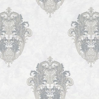 Обои Дамаск на белом фоне Euro Decor виниловые Prince арт.9116-00 Обои Дамаск на бе