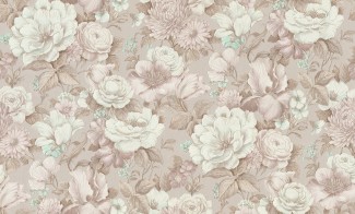 4112-3 Обои Букет INTERIO кофе-бирюза 1,06*10,05/6