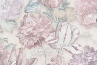 Обои белые с крупными цветами Артекс винил Голландские цветы арт. 10366-01 Обои белые с круп