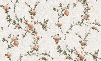 Обои белые с оранжевыми небольшими цветами Антураж винил Dolores арт. 168307-13 Обои белые с оран