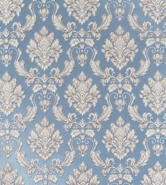 Обои синие Дамаск виниловые Симона арт. 10577-06 Обои синие Дамаск