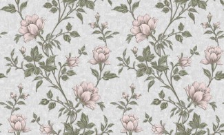 Обои с цветами на белом фоне Антураж виниловые Emily арт. 168339-30 Виниловые обои с