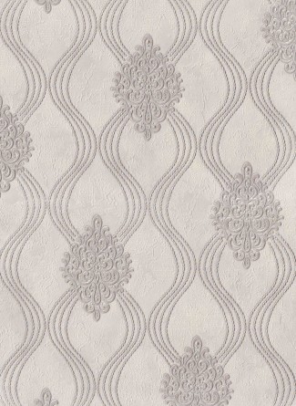 Обои серые виниловые дамаск Евро Декор Collier арт. 8017-11 Серые виниловые о
