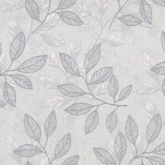 Обои листва на сером фоне Euro Decor виниловые Elsa арт.9110-24 Обои листва на се