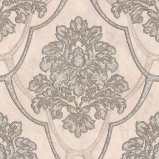 Обои бежевый дамаск Euro Decor виниловые Siena  арт.9128-01 Обои бежевый дама