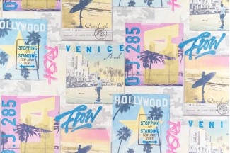 Обои синие с пальмами Артекс  Майами арт. 10534-03 Обои синие с паль