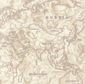 Обои бежевые с изображением карты виниловые Ornamy Tour арт. 8029-02 Обои виниловые с