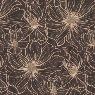 Обои большие цветы на коричневом фоне Euro Decor виниловые Шармэль арт. 9101-22 Обои большие цвет