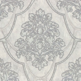 Обои серый дамаск Euro Decor виниловые Siena  арт.9128-17 Обои серый дамаск