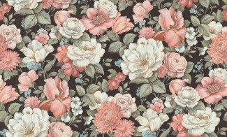 4112-9 Обои Букет INTERIO черный1,06*10,05/6