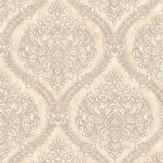Обои бежевые с рисунком дамаск Евро Декор винил Gala арт. 7121-17 Обои с узором дам