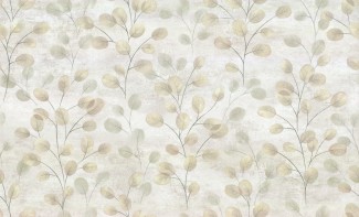 Обои бежевые с изображением листочков и веточек Артекс винил Лунник арт. 10406-03 Обои бежевые с из