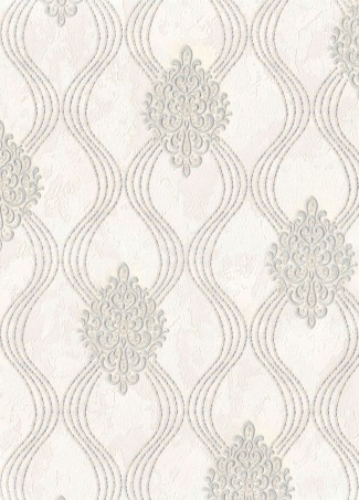 Обои белые виниловые дамаск Евро Декор Collier арт. 8017-00 Белые виниловые о