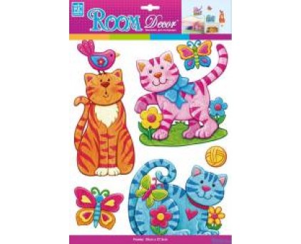 3212 REA Стикеры кошечки эффект дерево - объем