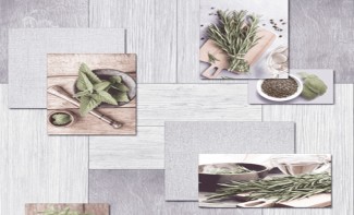 Обои серые с рисунком  Антураж Mint арт. 161044-19 Обои серые с рису