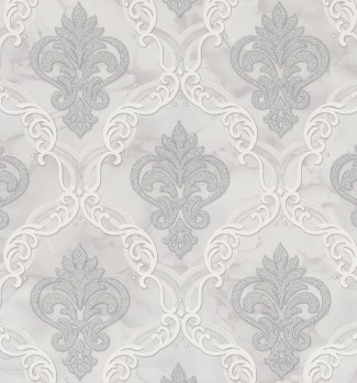 Обои серые Дамаск Euro Decor виниловые Marquise арт. 9097-03 Обои серые Дамаск