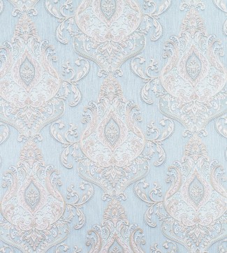 Обои голубой крупный Дамаск Freedom Долорес арт. 10609-05 Обои голубой круп