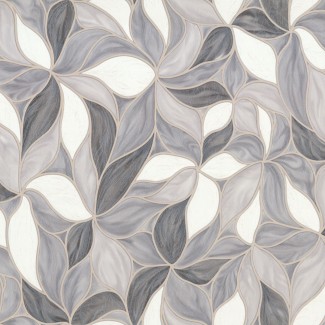 Обои крупные цветы на черном фоне Euro Decor виниловые Fractal арт. 7144-23 Обои крупные цвет